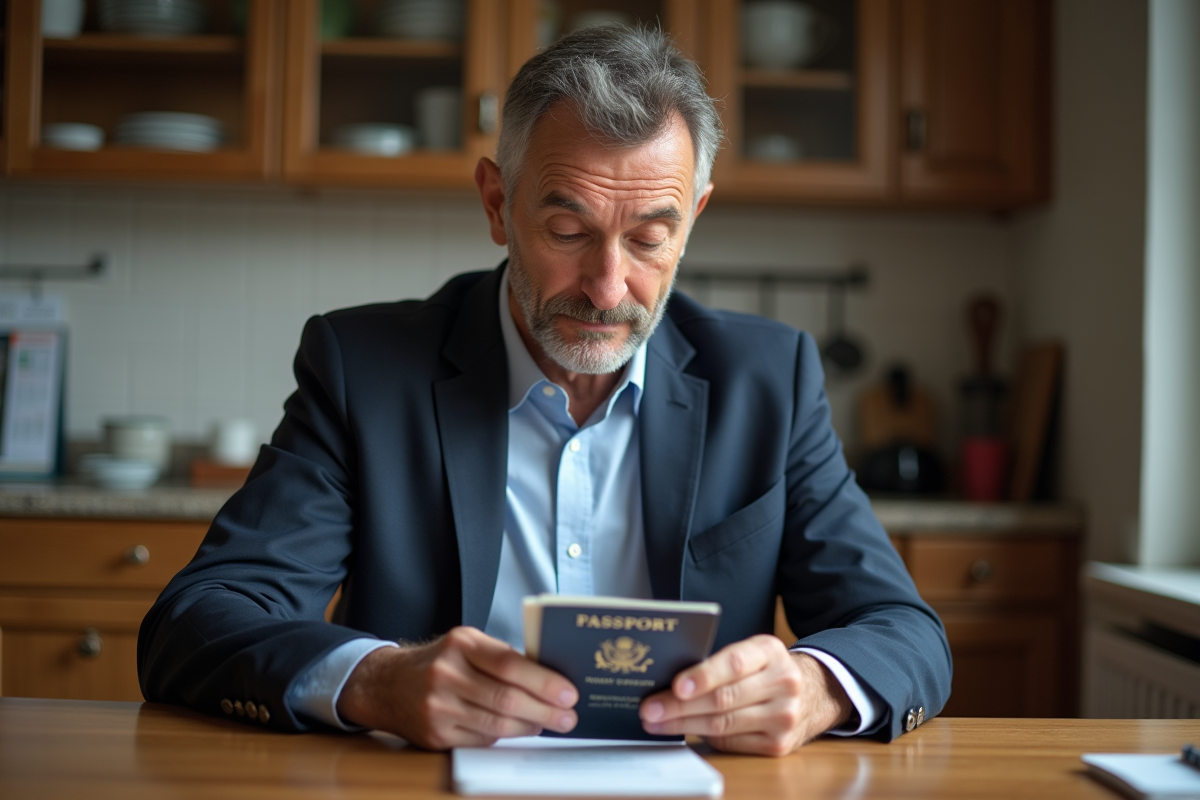 Homme vérifiant la date d