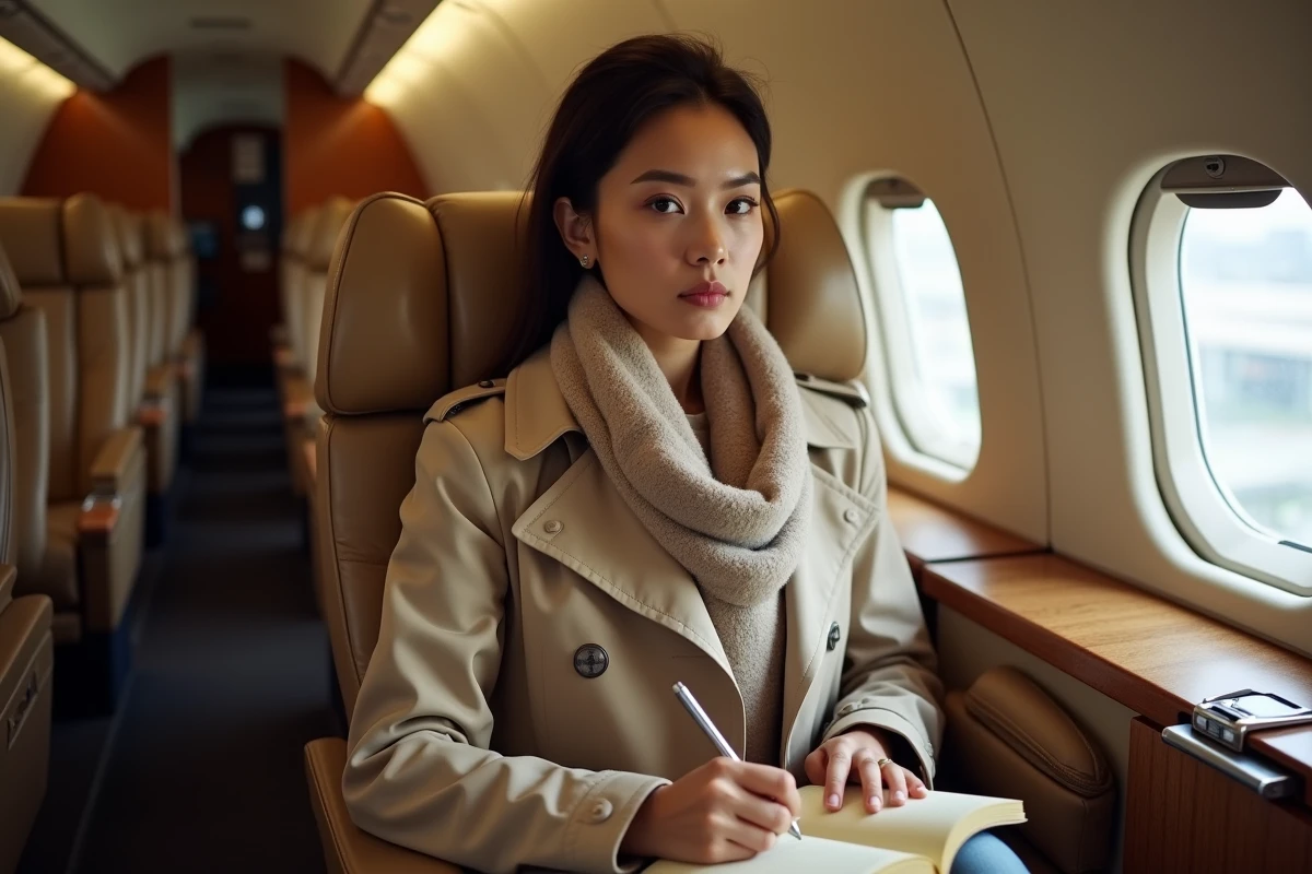 Jeune femme journaliste dans l