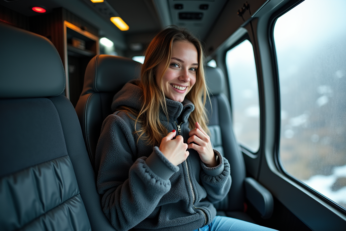Jeune femme assise dans l