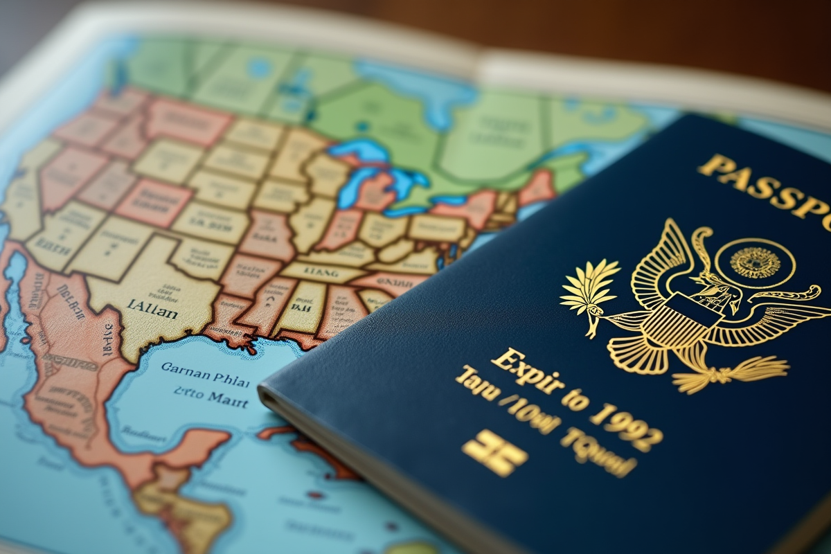Passeport ouvert avec date d
