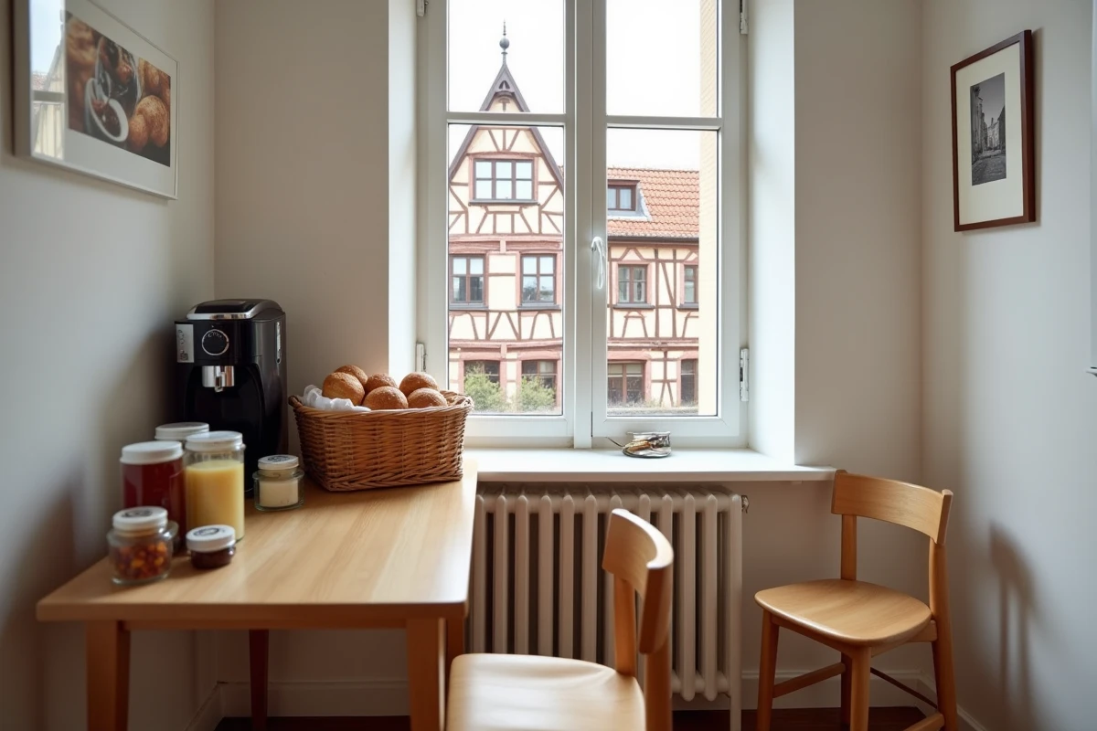 Buffet petit-déjeuner simple et économique dans un hôtel budget proche de la gare de Strasbourg