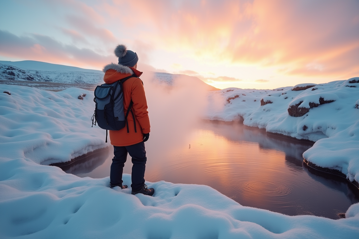 Voyageur en Islande près d